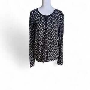 Charter Club Women's Black and White Cardigan